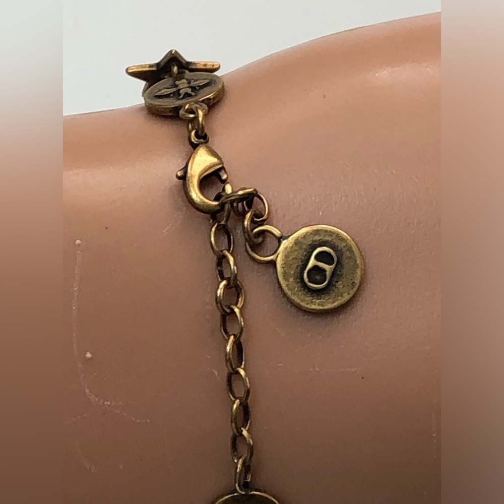 Christian Dior Amulettes  D’amour Round & Start Charms Vtg Brass 7in - Picture 11 of 15